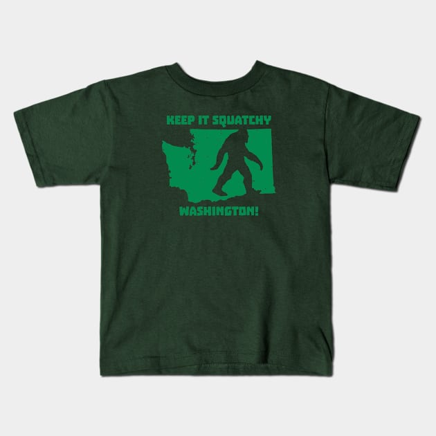 Keep it Squatchy Washington! Kids T-Shirt by happysquatch